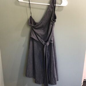 Grey one shoulder dress